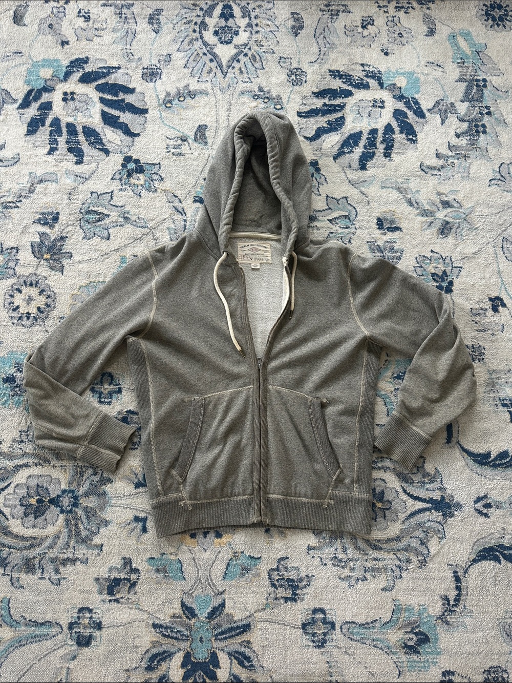 American Eagle Outfitters Men's Gray Zip-Up Hoodie